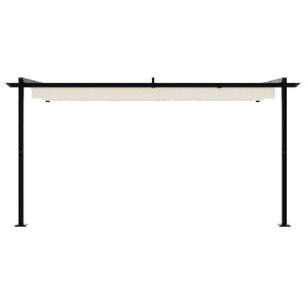 Wandgemonteerde Pergola Cr&egrave;me 3 x 4 m Staal 3
