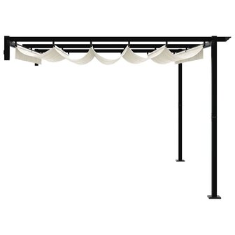 Wandgemonteerde Pergola Cr&egrave;me 3 x 4 m Staal 4