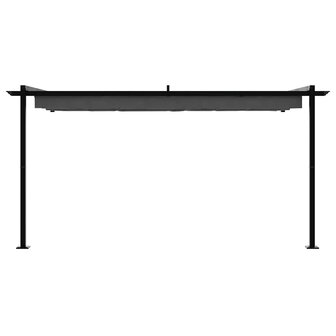 Wandgemonteerde Pergola Antraciet 3 x 4 m Staal 3
