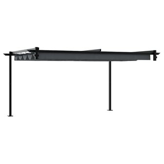 Wandgemonteerde Pergola Antraciet 3 x 4 m Staal 5