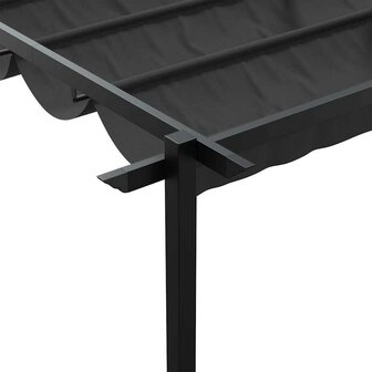 Wandgemonteerde Pergola Antraciet 3 x 4 m Staal 7