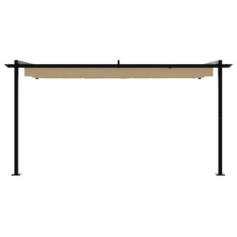 Wandgemonteerde Pergola Taupe 3 x 4 m Staal 3