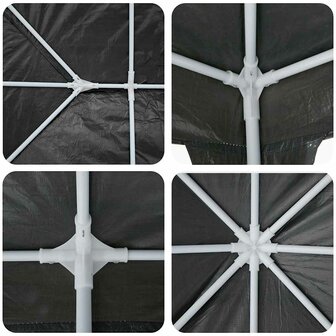 Partytent Antraciet 4x4 m PE 5