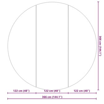 Ronde Zwembadhoes Zwart Kunststof &Oslash; 366 cm 6