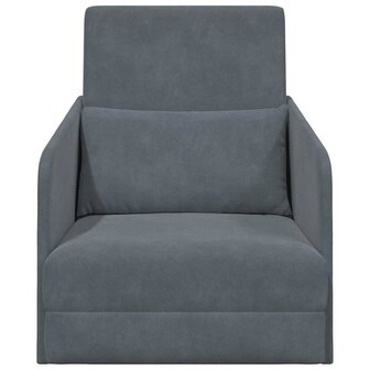 Vloerloungeset 2-in-1 Donkergrijs 65x80x83 cm Velvet 4