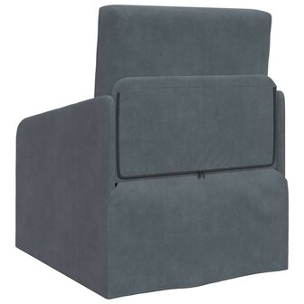 Vloerloungeset 2-in-1 Donkergrijs 65x80x83 cm Velvet 6