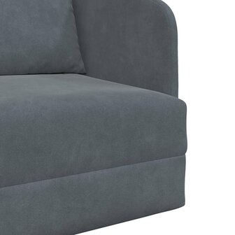 Vloerloungeset 2-in-1 Donkergrijs 65x80x83 cm Velvet 8