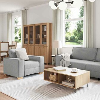 3-delige bankstel met kussens in cloud grijs stof 2