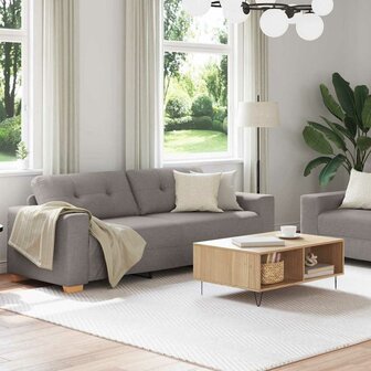 2-delige bankenset met kussens in taupe stof 2