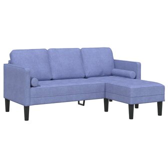 2-delige bankenset met kussens in jeansblauwe stof 4