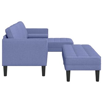 2-delige bankenset met kussens in jeansblauwe stof 6