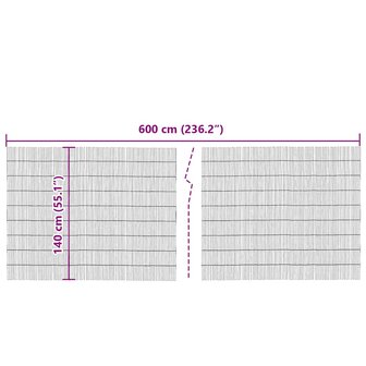 Tuinscherm 600x140 cm riet 4