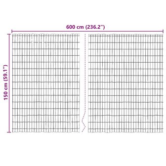 Tuinscherm 600x150 cm schors 5
