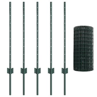 Tuinhek Set Set van 2 Groen Staal 10 x 0.8 m Duurzaam Tuinhek 3