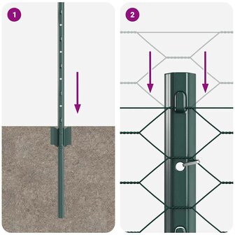 Hexagonaal tuinhek set Set van 2 Groen Gepoedercoat staal Groot 8
