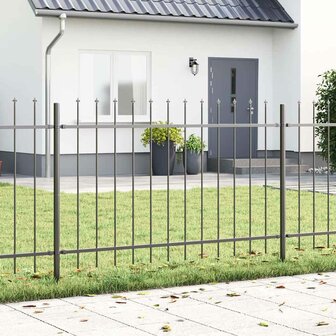 Tuinhek met punten 1,7x1 m staal grijs 1