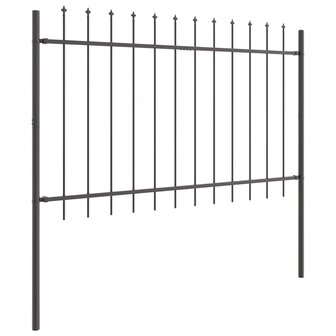 Tuinhek met punten 1,7x1,2 m staal grijs 2