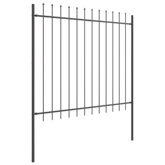 Tuinhek met punten 1,7x1,5 m staal grijs 2