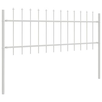 Tuinhek met punten 1,7x0,6 m staal wit 2