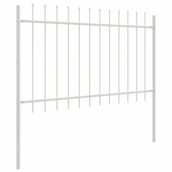 Tuinhek met punten 1,7x1 m staal wit 2
