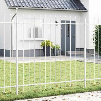 Tuinhek met punten 1,7x1,5 m staal wit 1