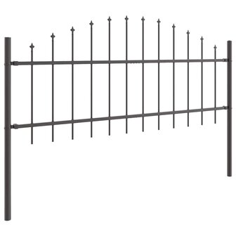 Tuinhek met boog 1,7x0,75 m staal grijs 2