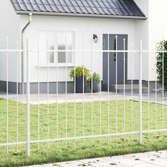 Tuinhek met boog 1,7x1,5 m staal wit 1