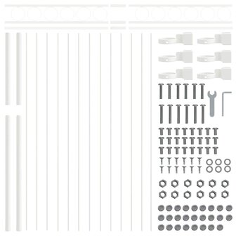 Tuinhek met boog 1,7x0,8 m staal wit 3