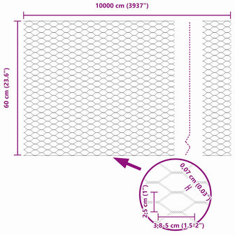 Hexagon Tuinhek Groen 0.6x100 m van Staal 7