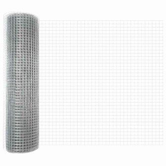 Gelaste Draadhek met 5 U-Posts Zilver 0,4x10 m Staal 4