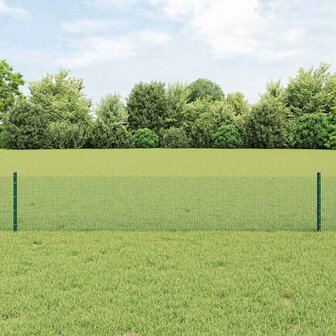 Gelaste Draadhek met 5 U-Palen Groen 0.4x10 m Staal 1