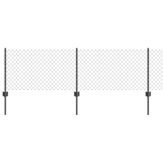 Gegastoneerd Draadhek met 5 U-Posts Grijs 0.4x10 m Staal 1