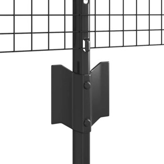 Gegastoneerd Draadhek met 5 U-Posts Grijs 0.4x10 m Staal 4