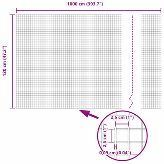 Gelast Draadhek Grijs 1,2 x 10 m van staal 7