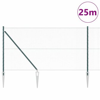 Schuttingset Set van 2 Groen Metaal, Kunststof 25 x 1.2 m 2