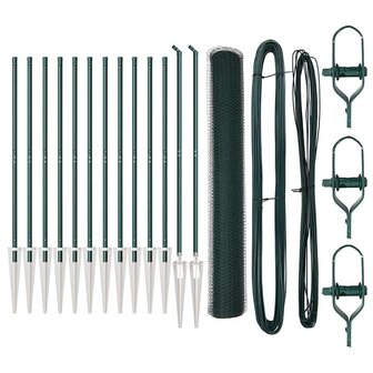 Schuttingset Set van 2 Groen Metaal, Kunststof 25 x 1.2 m 3