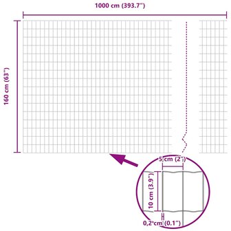 Euro Schutting 1.6x10 m Gegalvaniseerd Staal 7