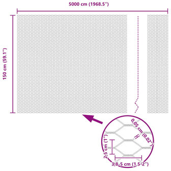 Hexagonale Schutting 1,5 x 50 m Gegalvaniseerd Staal 7