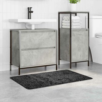 Badmat rechthoekig anti-slip 60x90 cm polypropeen donkergrijs 2