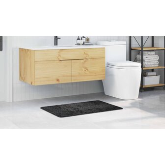 Badmat rechthoekig anti-slip 60x90 cm polypropeen donkergrijs 3