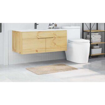 Badmat rechthoekig anti-slip 60x90 cm polypropeen cr&egrave;mekleurig 3