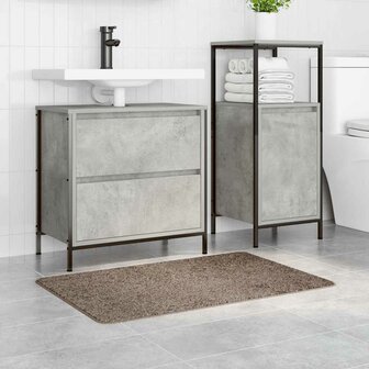 Badmat rechthoekig anti-slip 60x90 cm polypropeen bruin 2