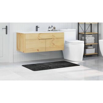 Badmat rechthoekig anti-slip 70x120 cm polypropeen donkergrijs 3