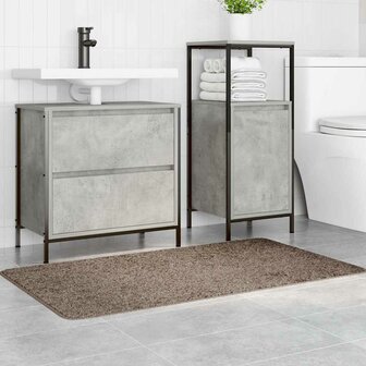 Badmat rechthoekig anti-slip 70x120 cm polypropeen bruin 2