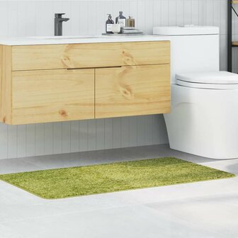 Badmat rechthoekig anti-slip 70x120 cm polypropeen groen 1
