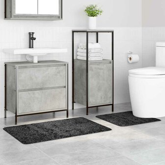 2-delige Badmattenset anti-slip polypropeen donkergrijs 2