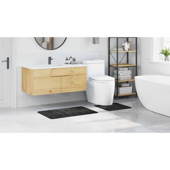 2-delige Badmattenset anti-slip polypropeen donkergrijs 3