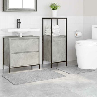 2-delige Badmattenset anti-slip polypropeen grijs 2