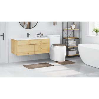3-delige Badmattenset anti-slip polypropeen bruin 3