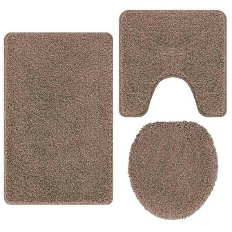 3-delige Badmattenset anti-slip polypropeen bruin 6